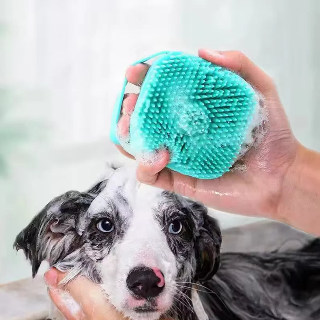 Brosse de bain et massage pour chien et chat - Silicone doux 80ml