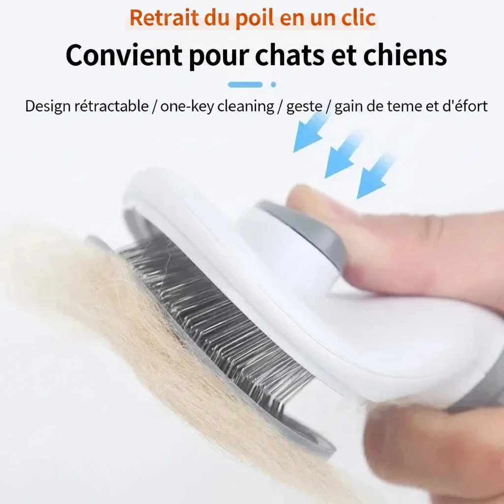Brosse Auto-Nettoyante pour Chien et Chat – Démêlage Facile