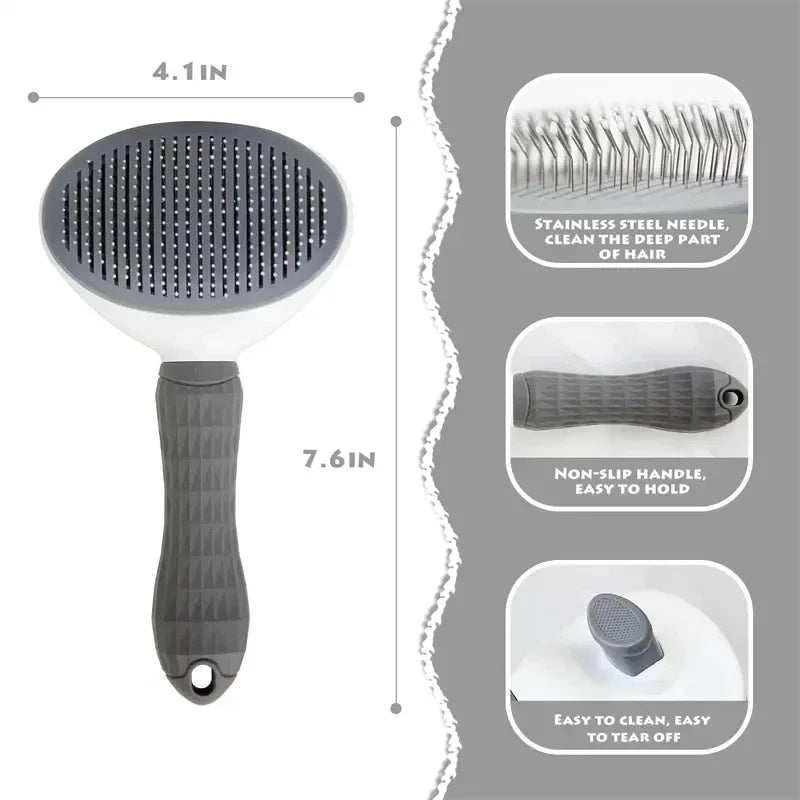 Brosse Auto-Nettoyante pour Chien et Chat – Démêlage Facile