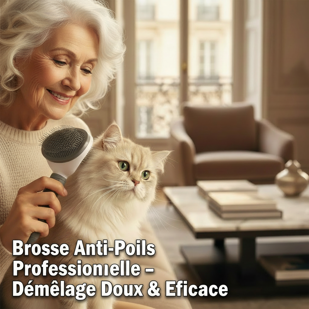 Brosse Auto-Nettoyante pour Chien et Chat – Démêlage Facile
