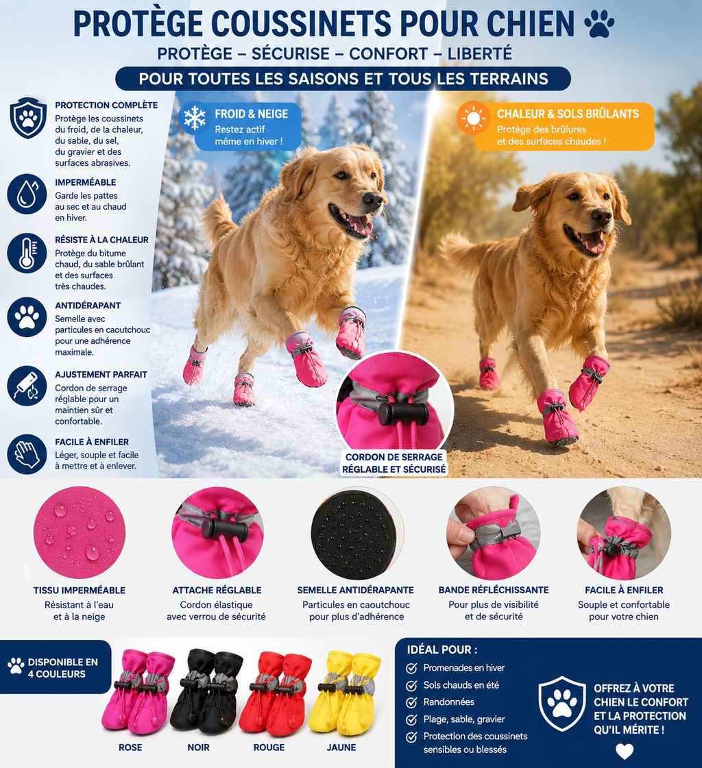 Chaussures Imperméables pour Chien et Chat – Bottines Antidérapantes