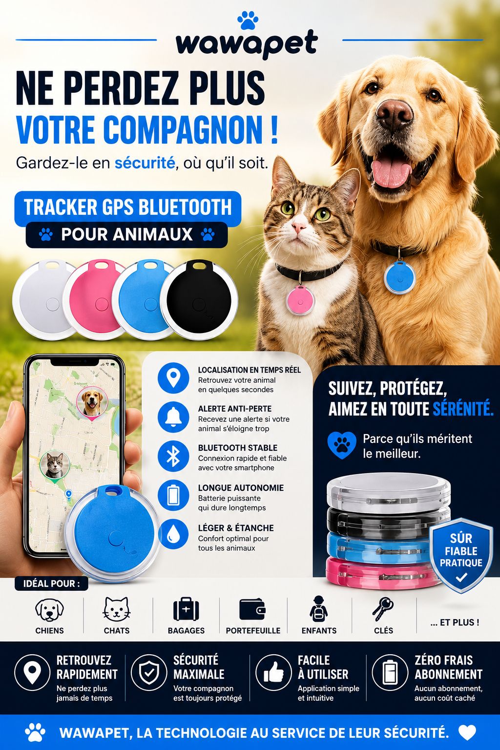 Mini GPS Tracker pour animaux